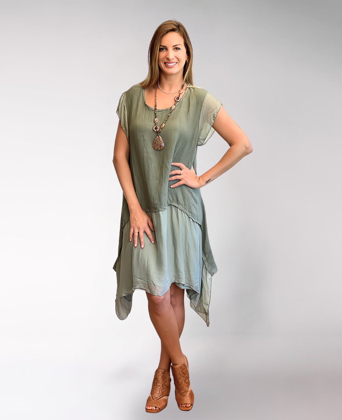 Ariane Linen and Silk Dress