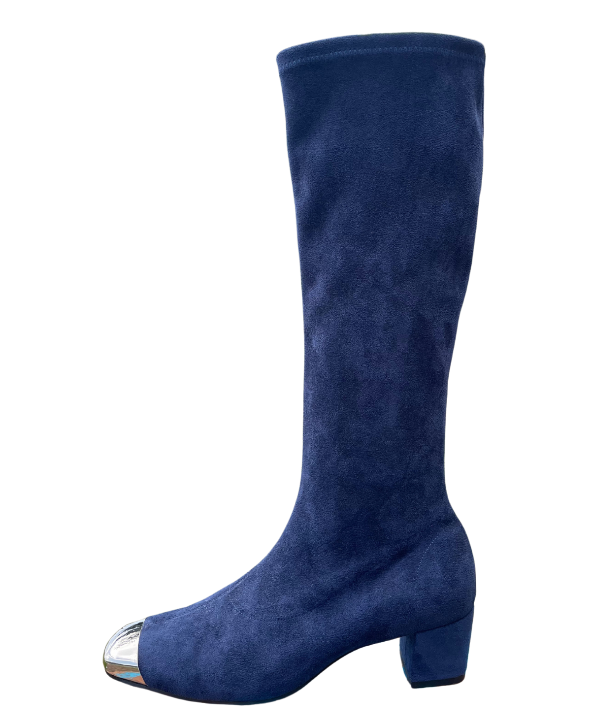 Hoppey Navy Microsuede Knee High Boots