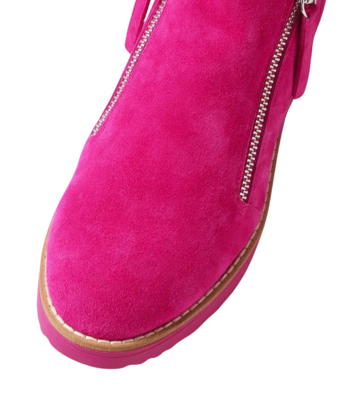 Opal Fuchsia Suede Fur Ankle Boots