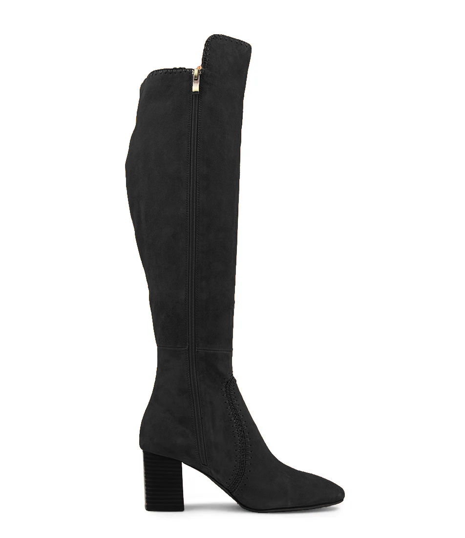 Swept Suede Knee High Boots